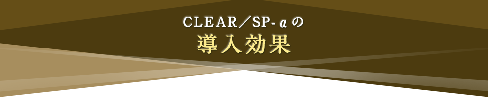 CLEAR／SP-αの導入効果