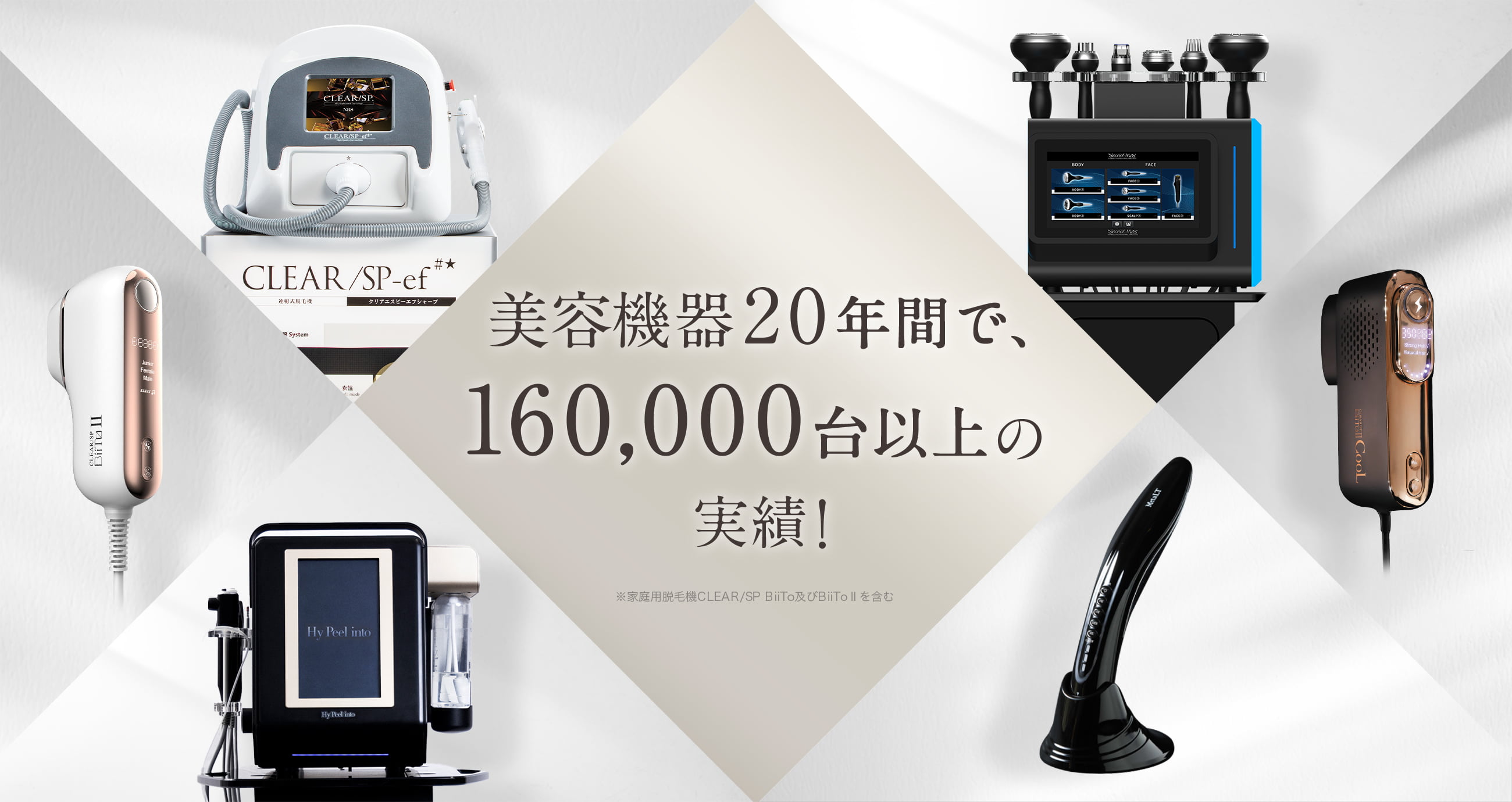 美容機器:19年間で、120,000台以上の実績!!