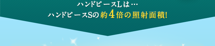 ハンドピースLは… ハンドピースSの約4倍の照射面積！